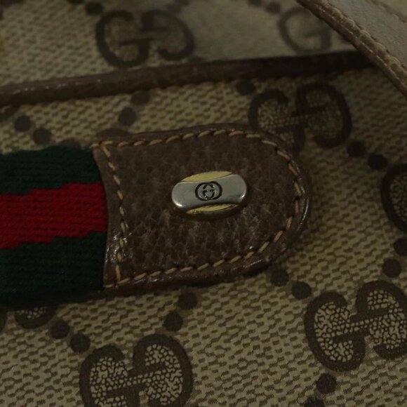 GUCCI GG Supreme Web Sherry Line Shoulder Bag PVC Beige 904 02 049 Auth yk18789 - Picture 12 of 16